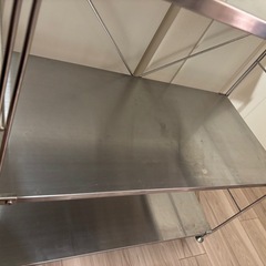 【引取限定】無印　ステンレスユニットシェルフ　ステンレス棚セット　ワイド　小の画像