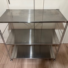 【引取限定】無印　ステンレスユニットシェルフ　ステンレス棚セット　ワイド　小の画像