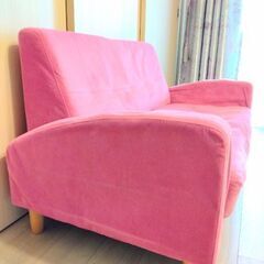 2人掛け ソファ ピンクの画像