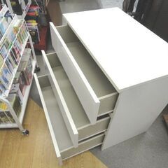 ② IKEA MALM 3段チェスト 幅80cm ホワイト タンス 箪笥 衣類収納 マルム イケア 札幌 西岡店の画像