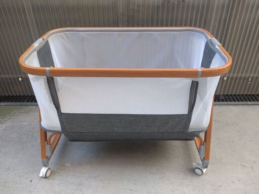 10,000円/09 6段階高さ調整 ベビーベット UU001 0-24ヶ月 牛革メッシュ 合金鋼パイプ 2024年製 状態良好