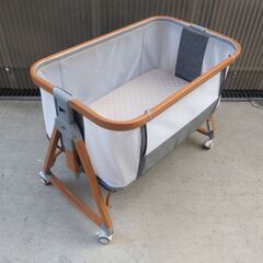 10,000円/09 6段階高さ調整 ベビーベット UU001 0-24ヶ月 牛革メッシュ 合金鋼パイプ 2024年製 状態良好 の画像