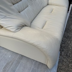 2人掛け　ソファー　ロータイプ　ハイバック　アイボリーの画像