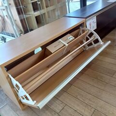 ★リユースのサカイつくば店★TK7306 ベルーナ シューズラック ナチュラル H42×D30×W90 クリーニング済みの画像