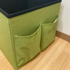 収納付きスツール　グリーンの画像