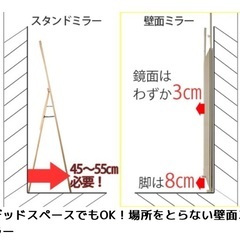 突っ張り式 姿見 幅60cm 省スペースの画像