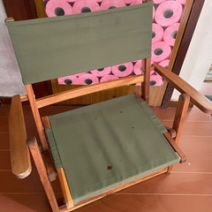 焚き火チェア　ニトリ廃盤品　キャンプ　折りたたみ　ローチェアの画像