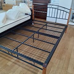 ★リユースのサカイつくば店★TK7307 ニトリ ダブルベットフレーム ブラック H92×D206×W143 クリーニング済みの画像