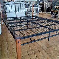 ★リユースのサカイつくば店★TK7307 ニトリ ダブルベットフレーム ブラック H92×D206×W143 クリーニング済みの画像