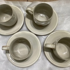 萩焼　天鵬山　ティーカップ・ソーサー4点セットの画像