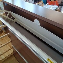 ★リユースのサカイつくば店★TK7308 ベルーナ シューズラック ブラウン H119×D17×W90 クリーニング済みの画像