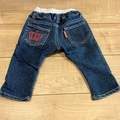 ベビードール、デニムパンツ、80、赤の画像