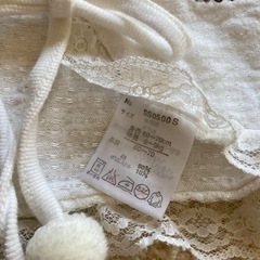 ボレロ　ベビー　カーディガン清楚　綺麗　可愛い　　ホワイト　リボン　レース　60 70 白の画像