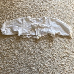 ボレロ　ベビー　カーディガン清楚　綺麗　可愛い　　ホワイト　リボン　レース　60 70 白の画像