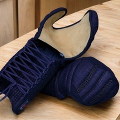 2025 ALL JAPAN PITCH クロスピッチ 鹿革風合生地 正藍染木綿　籠手単品の画像