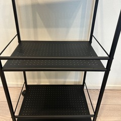 キャスター付きキッチンワゴン/スチールラックの画像