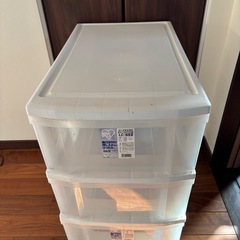 IRIS OYAMAロングチェスト2本　押入収納譲りますの画像