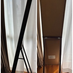 【格安】ナチュラル　ウッド　スタンドミラーの画像