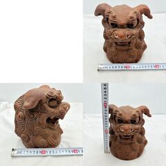 【❗️✨沖縄伝統工芸✨❗️】石川喜進 作 シーサー（陶器製）✨現状品✨の画像
