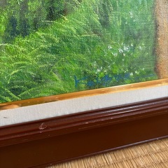 油絵　田舎の風景画　作者不明の画像