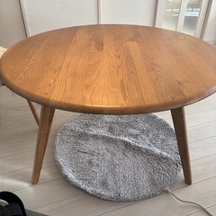 オーク材　丸テーブル　110cmの画像