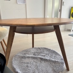 オーク材　丸テーブル　110cmの画像