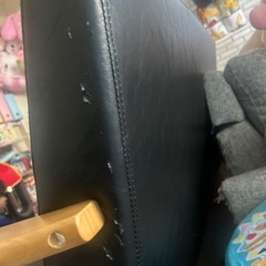革ソファー 黒 2人がけの画像