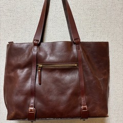 中古　女性用革トートバッグ（日本製）ブラウン　の画像