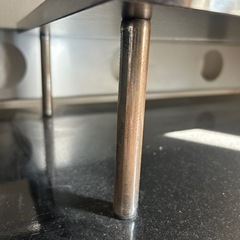 キャスター付きTVボード　ブラック×シルバーの画像