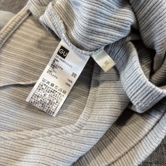 GU シアーボリュームスリーブT M ブルー スクエアネック くすみカラー 半袖の画像