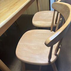 美品　WINDS 太平 天然木ダイニングセット テーブル・チェア 飛騨家具 北欧風 カントリー風 ナチュラルの画像
