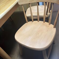 美品　WINDS 太平 天然木ダイニングセット テーブル・チェア 飛騨家具 北欧風 カントリー風 ナチュラルの画像