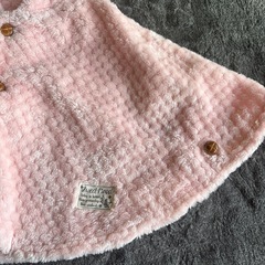 ピンクのクマのふわもこケープ　50〜70の画像