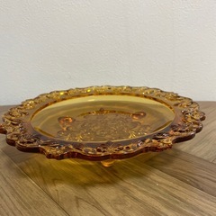 華やかガラス皿③ブラウン直径25㎝の画像