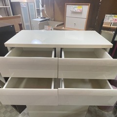 【リサイクルサービス八光】幅88.4㎝　ニトリ　6段ハイチェスト　WISH2-89HC-WHの画像