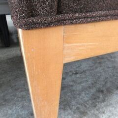 ①ラウンジソファ 幅69×奥行61×高さ83.5cm ファブリック×木 ブラウン ラウンジチェア 一人掛けチェア 椅子 いす イス 札幌市 北区 屯田の画像