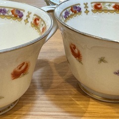 A7152【ノリタケ】アイボリーチャイナ カップ＆ソーサー 2客の画像