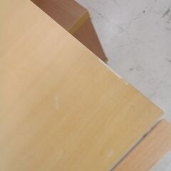 リユースのサカイ栃木店★ジモティ割あり★  キッチンワゴン ベージュ×ホワイト W90×D35～64.5×H68.5 クリーニング済み TC11592の画像