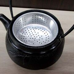 五進 鉄瓶 鉄器 幅 約15.5cm ブラック 急須 中古 茶器 茶道具 苫小牧西店の画像