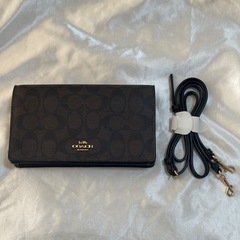【美品】COACH コーチ ショルダーウォレット 長財布 ショル...