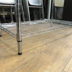 スチールラック ハンガーポール付 3段 幅90㎝ 奥行45㎝ 高さ180㎝ 棚板3枚 ハンガーラック 札幌市厚別区 厚別店の画像