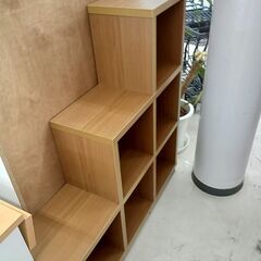 リユースのサカイ栃木店★ジモティ割あり★  収納棚 ベージュ W108×D29.5×H113.8 クリーニング済み TC11593の画像