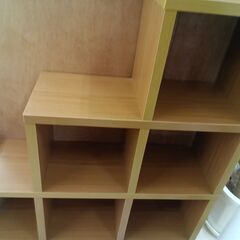 リユースのサカイ栃木店★ジモティ割あり★  収納棚 ベージュ W108×D29.5×H113.8 クリーニング済み TC11593の画像