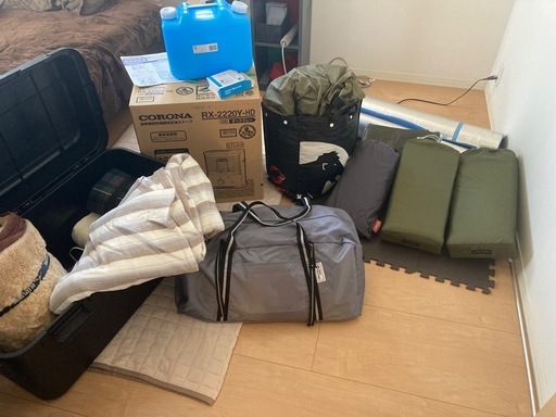 キャンプ用品　テントファクトリー　フォーシーズン　トンネル2ルームテント　オリーブ　お座敷・おこもりキャンプセット　CORONAストーブ