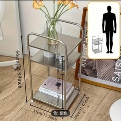 シルバー　スチールラックの画像