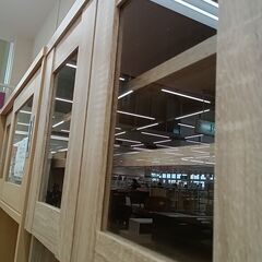 リユースのサカイ栃木店★ジモティ割あり★ ベガコーポレーション 食器棚 ベージュ W90×D42×H183 クリーニング済み TC11595の画像