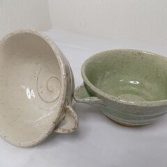 味わいのある陶器製鉢　ソースボウル　ソースカップ　小物入れ　手の平サイズ　５点セット　使用感あり　茶色器に２～３ｍｍ欠けあり　【非対面取引です】の画像