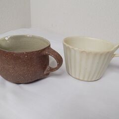 味わいのある陶器製鉢　ソースボウル　ソースカップ　小物入れ　手の平サイズ　５点セット　使用感あり　茶色器に２～３ｍｍ欠けあり　【非対面取引です】の画像