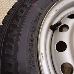 4本  155/80R13 ダンロップスタッドレスタイヤ・鉄ホイール の画像