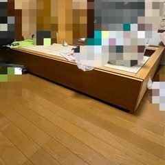 無印良品　収納引き出しベッドフレーム　セミダブル　すのこ　木製　オークの画像